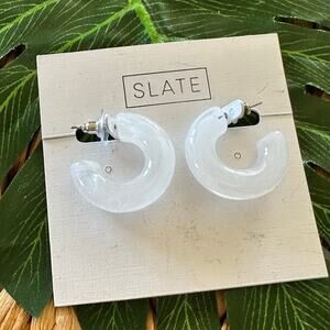 BOGO FREE NEW SLATE CHUBBY HOOP EARRINGS TRENDY